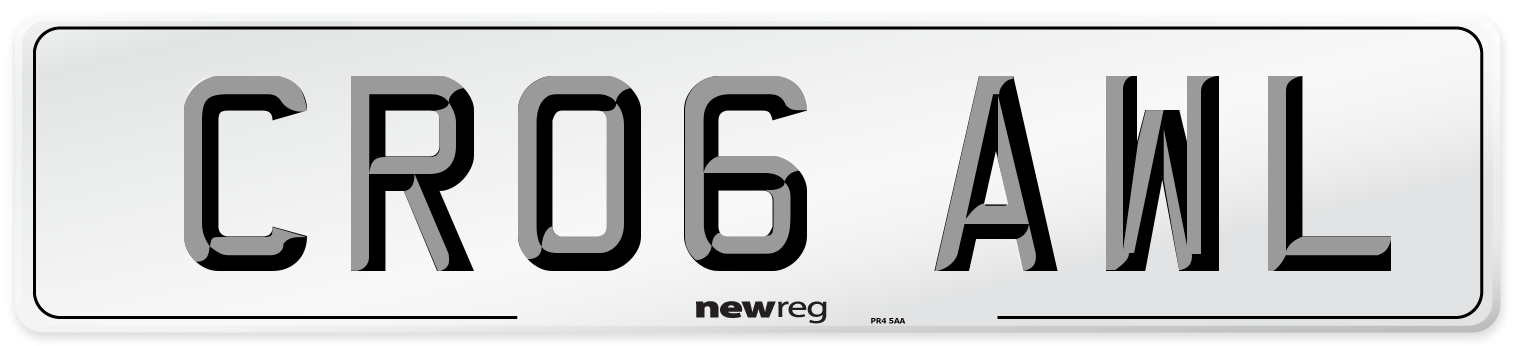 CR06 AWL Number Plate from New Reg